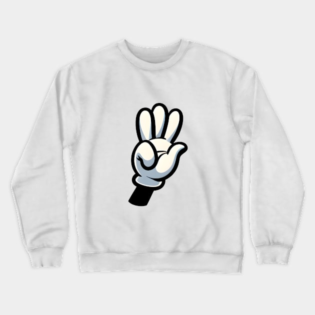Mickey White Gloves fanart Crewneck Sweatshirt by Rawlifegraphic